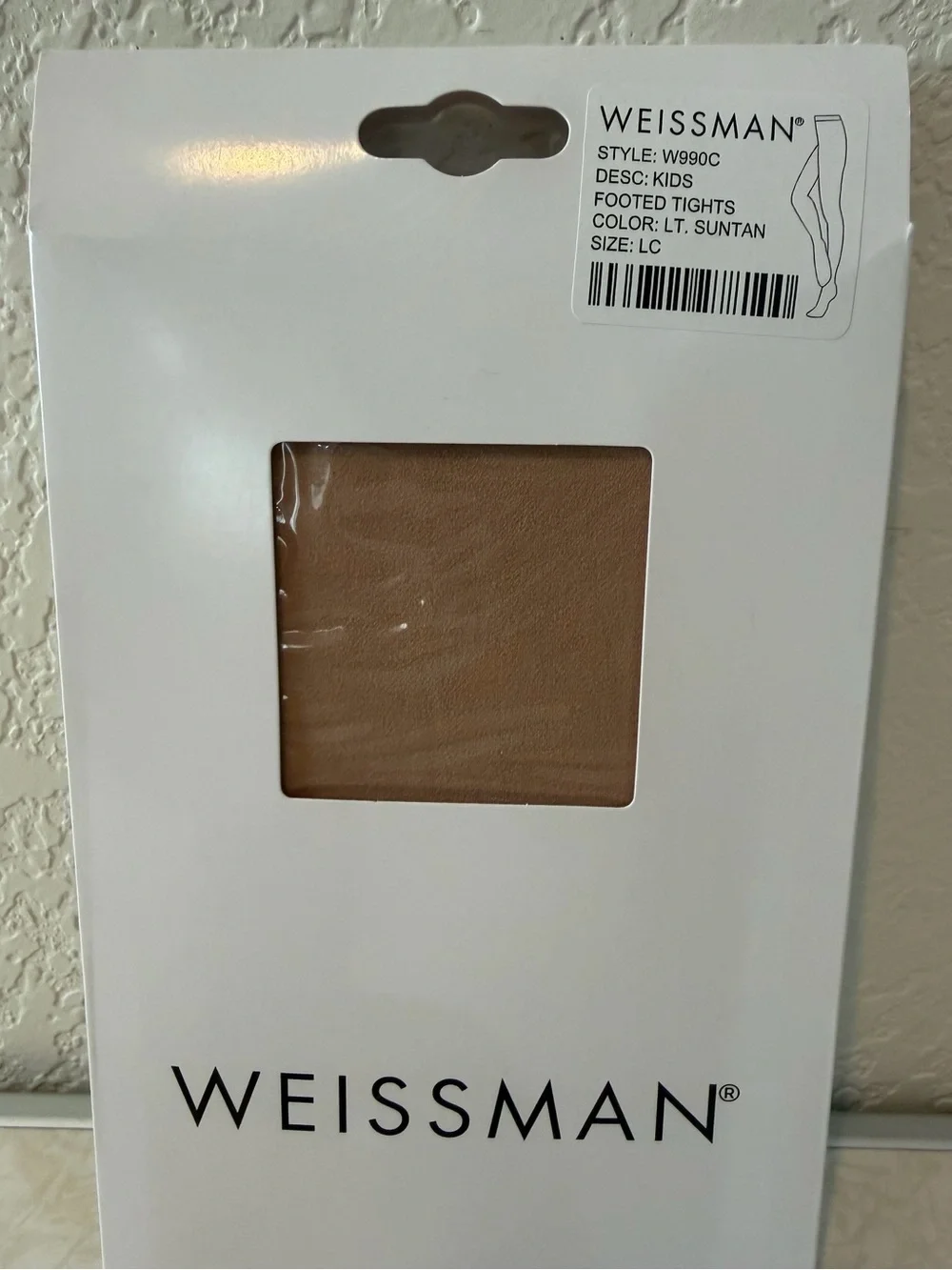 Weissman Footed Tights Size LC LT Suntan